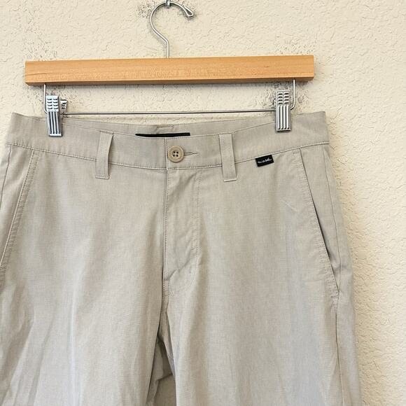 TRAVIS MATHEW Chino Short Beige Stripe Stretch Performance Golf Preppy - Picture 5 of 11